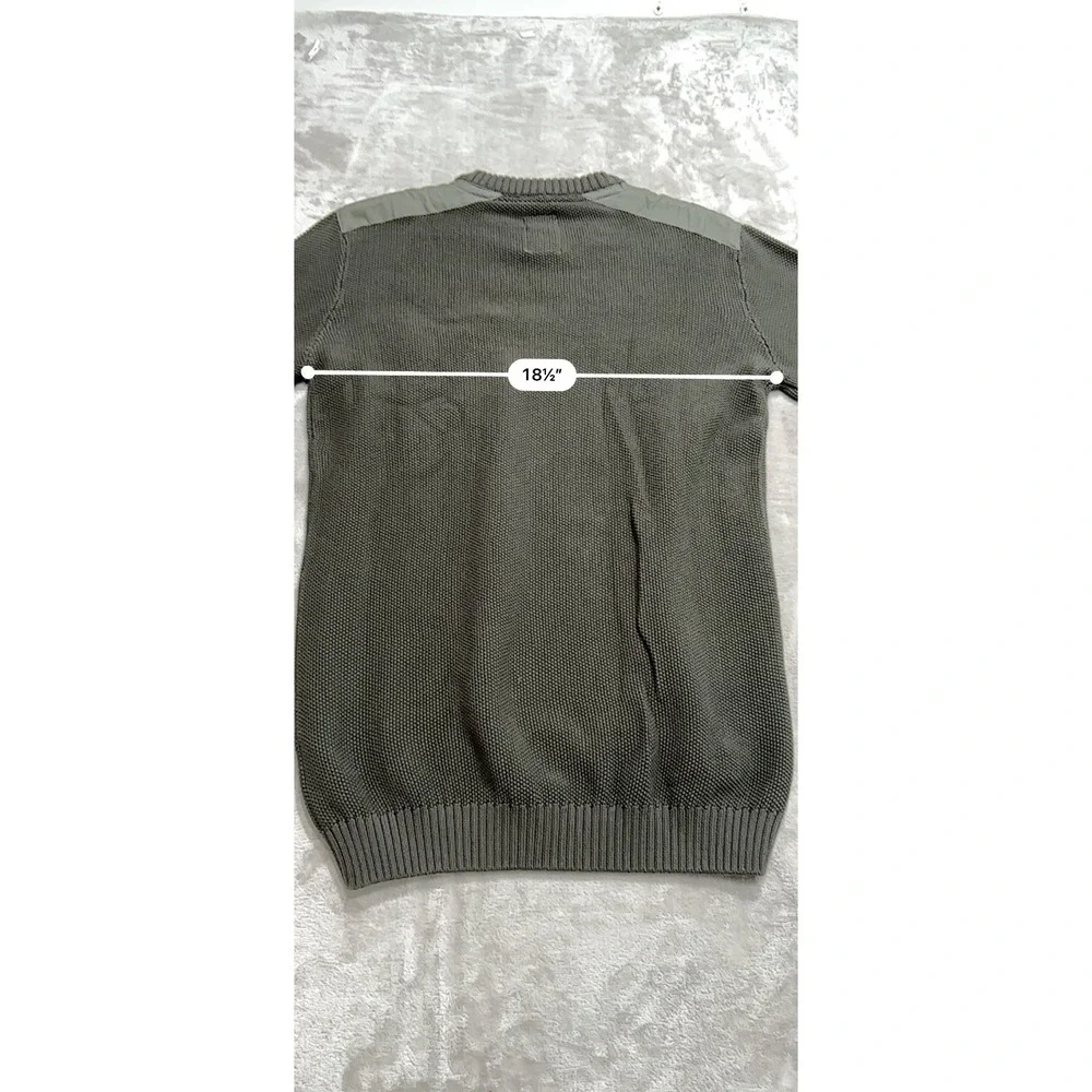 Lindbergh Sweater Pullover Men's Size Large Green Front Pocket Textured Golf EUC